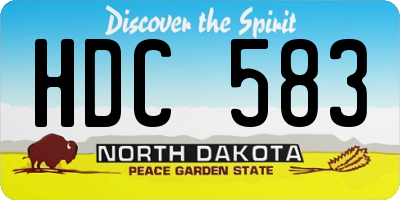 ND license plate HDC583