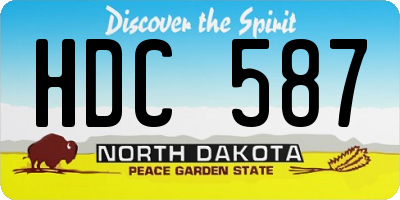 ND license plate HDC587