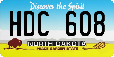 ND license plate HDC608