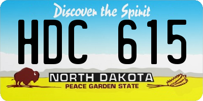 ND license plate HDC615