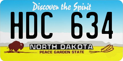 ND license plate HDC634