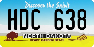 ND license plate HDC638