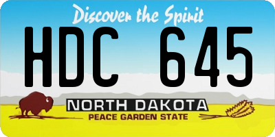 ND license plate HDC645