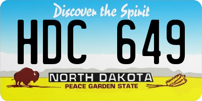 ND license plate HDC649