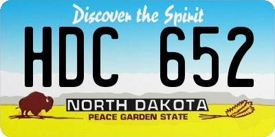 ND license plate HDC652