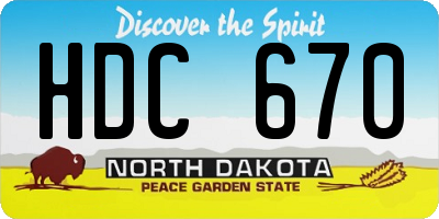 ND license plate HDC670