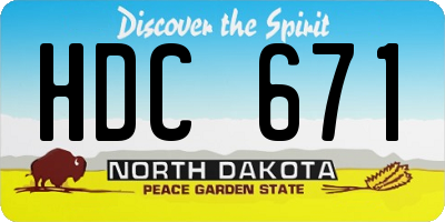 ND license plate HDC671