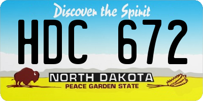 ND license plate HDC672