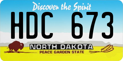 ND license plate HDC673