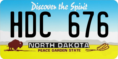 ND license plate HDC676