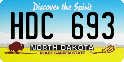 ND license plate HDC693