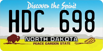 ND license plate HDC698