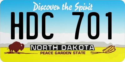 ND license plate HDC701