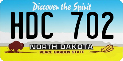 ND license plate HDC702