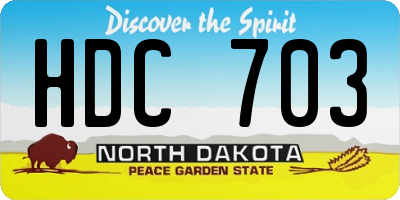 ND license plate HDC703