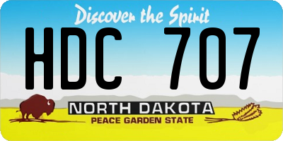 ND license plate HDC707