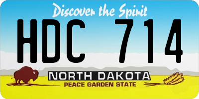 ND license plate HDC714