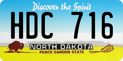ND license plate HDC716