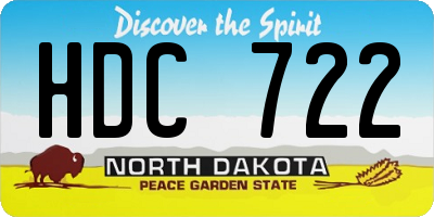 ND license plate HDC722