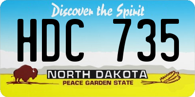 ND license plate HDC735