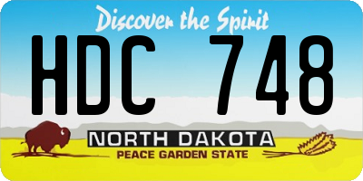 ND license plate HDC748