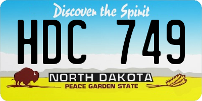 ND license plate HDC749