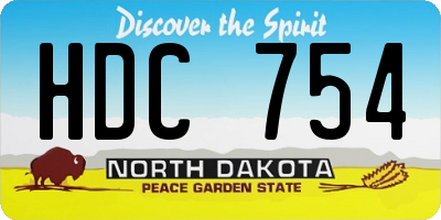 ND license plate HDC754