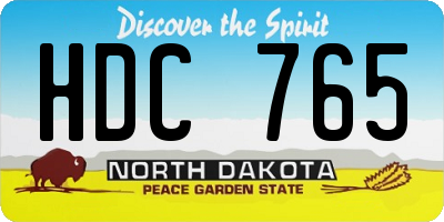 ND license plate HDC765
