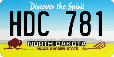 ND license plate HDC781