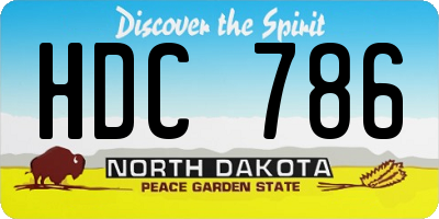 ND license plate HDC786
