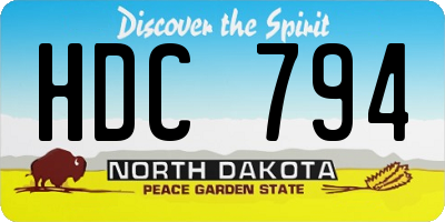ND license plate HDC794