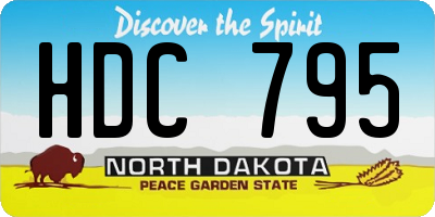 ND license plate HDC795