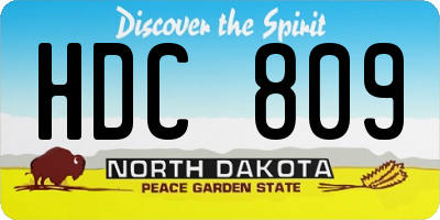 ND license plate HDC809
