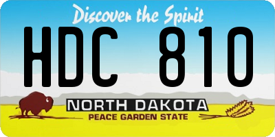 ND license plate HDC810