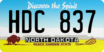 ND license plate HDC837