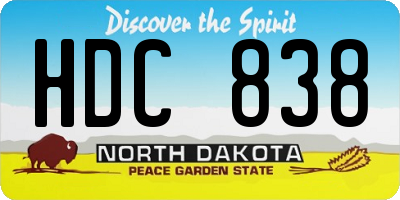 ND license plate HDC838