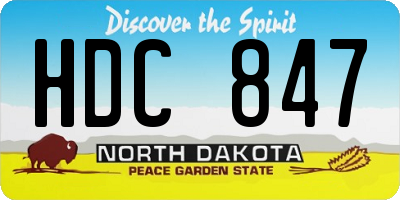 ND license plate HDC847