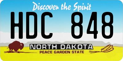 ND license plate HDC848