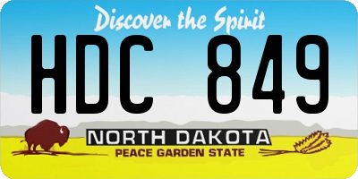 ND license plate HDC849