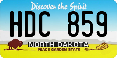 ND license plate HDC859