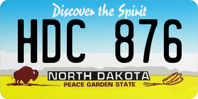 ND license plate HDC876