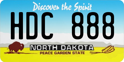 ND license plate HDC888