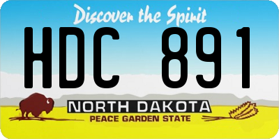 ND license plate HDC891