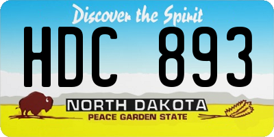 ND license plate HDC893