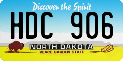 ND license plate HDC906