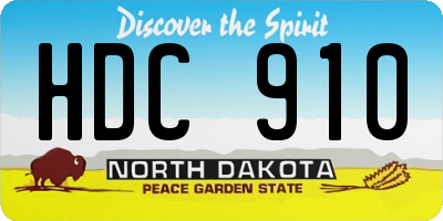 ND license plate HDC910