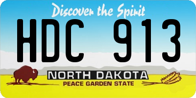 ND license plate HDC913