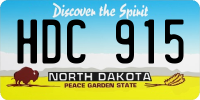 ND license plate HDC915