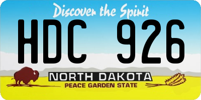 ND license plate HDC926