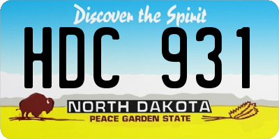 ND license plate HDC931